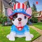 5FT Patriotic Inflatable USA Puppy Dog with LED Lights – 4th of July Independence Day Blow Up Yard Decoration Outdoor Garden Lawn Holiday Party Decor with Stakes, Ropes & Storage Bag